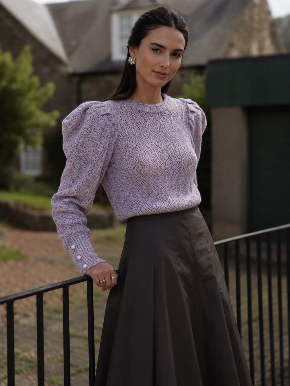 Veronica Beard Novah Alpaca‎ Blend Puff Sleeve
Sweater Orchid Purple Size Large